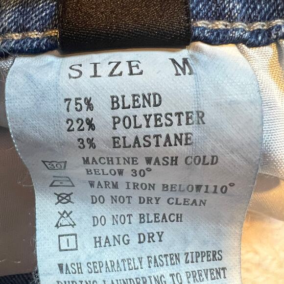 Gobles Mid Waist‎ Zipper Closure Frayed Raw Hem Ripped Mini Denim Skirt Medium - Picture 8 of 12